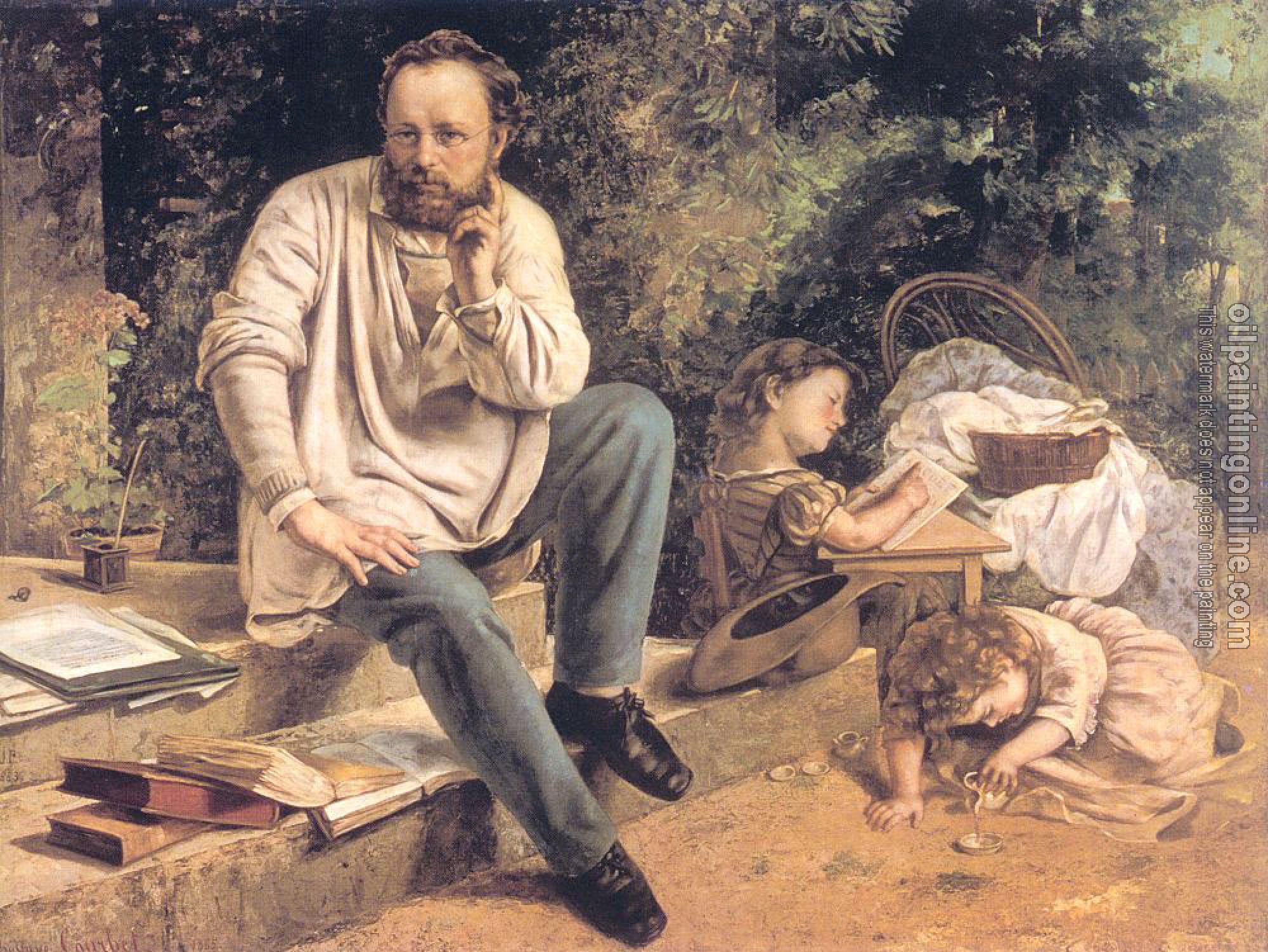 Courbet, Gustave - Portrait of P.J. Proudhon in 1853